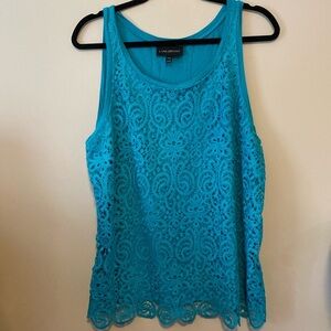 Lane Bryant Teal Lace Top 14/16
